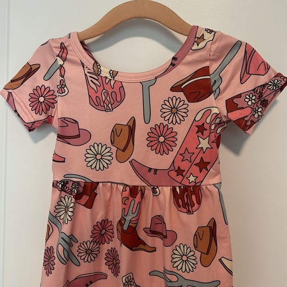 Pink Western Baby Girl Dress 6/12M - Picture 3 of 6